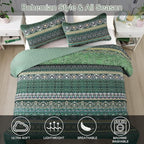 WONGS BEDDING Boho Quilt Full Size, Lightweight Microfiber Bed Decor Bedspread - Image 4