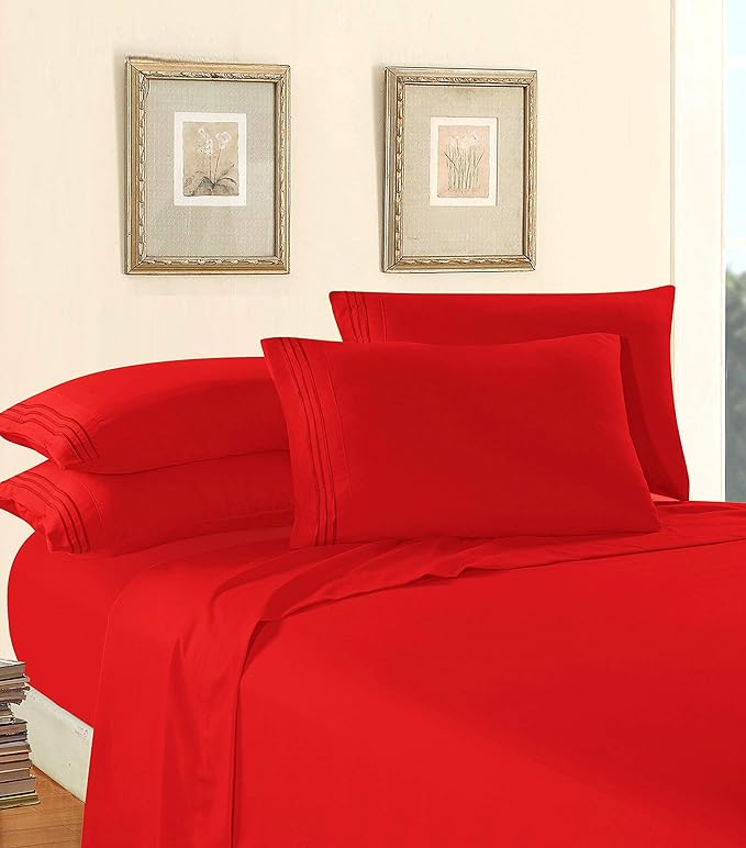 Elegant Comfort Luxurious Soft 1500 Premier Hotel Quality 4-Piece Bed Sheet Set - Image 3