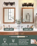 Bathroom Light Fixtures Over Mirror, 3-Light Oil Rubbed Bronze Vanity Light - Image 4