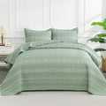 Andency Sage Green Quilts Queen Size, 3 Pieces Queen Quilt Bedding Set Boho by Andency