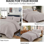 Cozyide Light Grey Duvet Cover Full Size, 3 Pieces Bedding Duvet Covers - Image 7