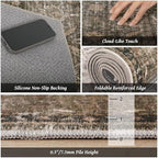 Washable 6x9 Area Rugs for Living Room, Boho Non-Slip Vintage Distress Large - Image 5