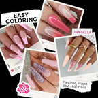 UNA GELLA Long Coffin Nail Tips: 216pcs Coffin Acrylic Fake Nails Full Cover - Image 4