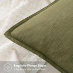 MIULEE Decorative Linen Pillow Covers 18x18 Inch Green ​Boho Farmhouse​ - Image 2