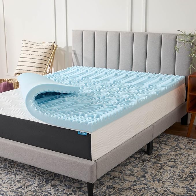 LUCID 3 Inch Gel Memory Foam Mattress Topper, Full size – 5 Zones – Cooling Gel by Lucid