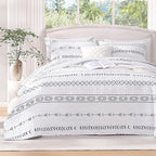 Andency White Oversized Super King Quilt Set, 3 Pieces Boho Lightweight Soft by Andency