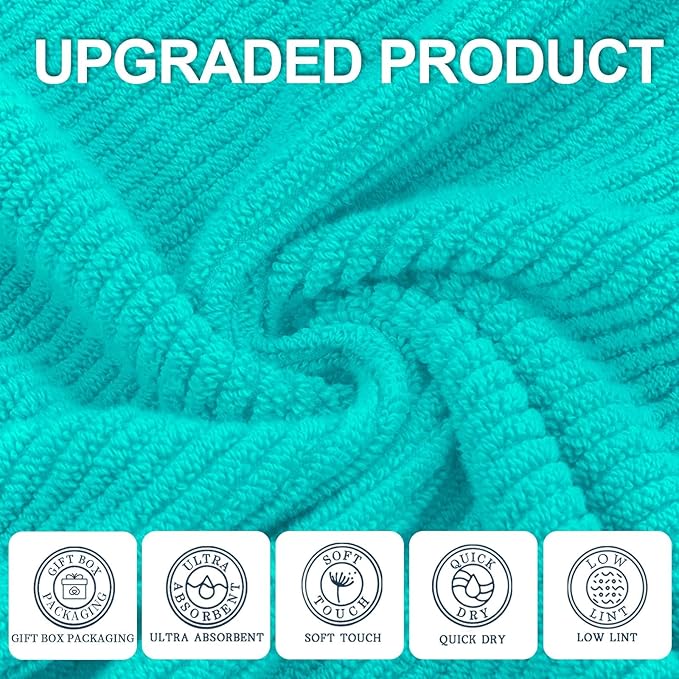 Turquoise Towels for Bathroom - Image 2