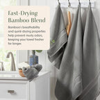 Springtree Home Luxury Bamboo Rayon Bath Towel Set 6 Piece Set | 35% Bamboo - Image 5