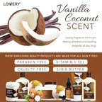 Gifts For Women Gift Basket for Women– 9 Piece Set of Vanilla Coconut Home Spa - Image 4