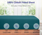 ROYALE LINENS 300 Thread Count 100% Long Staple Combed Cotton Fitted Sheet - Image 4
