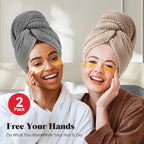 MABAO 2 Pack Microfiber Hair Towel Wrap - Image 3