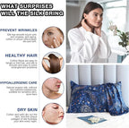 MANSPHIL Navy Blue Galaxy Mulberry Silk Pillowcase Queen Size, Print Pattern - Image 4