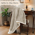 Electric Heated Blanket Throw Size 50"x60", Soft Flannel - Image 2