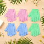 6 Pairs Exfoliating Gloves for Shower, Body Scrubber Mitts in Blue, Korean - Image 5