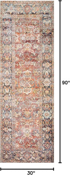 Loloi Layla Collection LAY-02 Spice/Marine 2'-6" x 7'-6" .13" Thick Runner Rug - Image 2