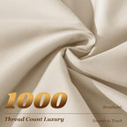 LBRO2M 1000 Thread Count 100% Egyptian Cotton Sheets Set King Size, 4 Piece - Image 3