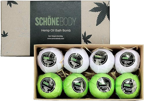 8 Pack Hemp Bath Bombs Set for Muscle Therapy & Relaxation | Large Vegan Fizzy by Unknown