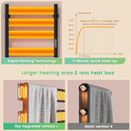 Towel Warmer Rack 6 Bars Towel Warmer Wall Mounted - Image 3