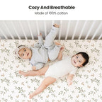 Konssy Muslin Crib Sheets 2 PCS, 100% Cotton Baby Crib Sheets - Image 2