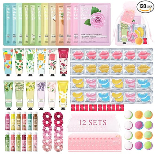 120 PCS Spa Party Supplies for Girls & Women, Spa Party Favors Include Face by QIUFSSE