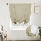 DriftAway Double Layer Linen Blackout Tie Up Curtains Thermal Insulated Fully by DriftAway