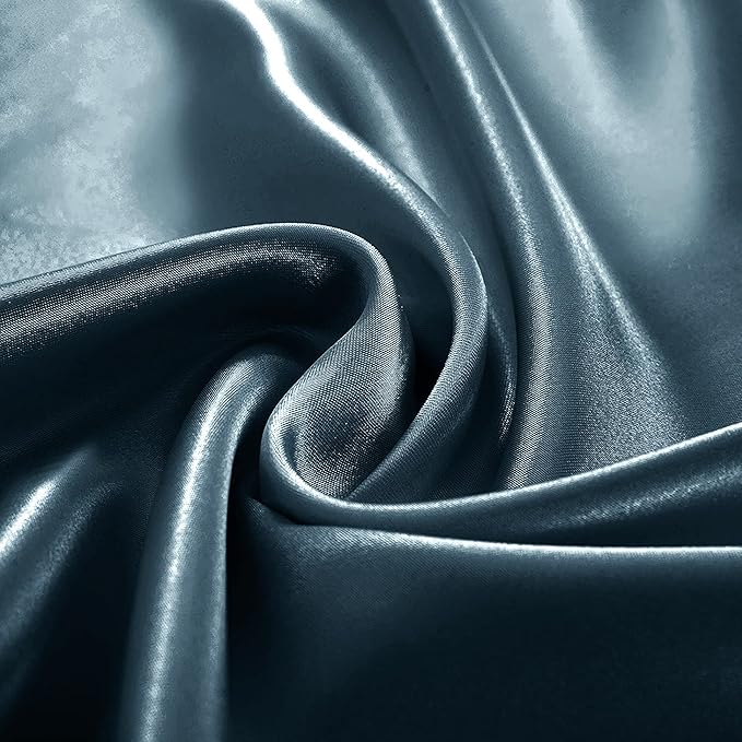 Homiest Deep Sea Blue Satin Fitted Sheet King Size, Deep Pocket, Luxury & Ultra - Image 4