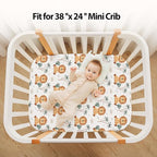 Baby Mini Crib Sheets Boy, Portable 38”x26” Pack and Play Sheets Fitted - Image 4