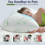 Shredded Memory Foam Pillow, Cooling Pillow Queen Size 1 Pack Adjustable Firm - Image 6