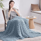 Knitted Weighted Blanket for Adult, No Beads Heavy Blanket 60” x 80'' 17lbs - Image 7