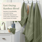 Springtree Home Luxury Viscose from Bamboo Bath Towel Set of 4 | 35% Viscose - Image 3
