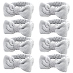 Ondder Spa Headband for Washing Face 8 Pack Gray Skincare Headbands for Women by Ondder
