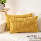 Aegero Pack of 2 Corduroy Decorative Throw Pillow Covers 12x20 InchSoft Boho by Unknown