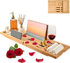 Bathtub Tray - Luxury Bamboo Bathtub Tray by QUELIEN