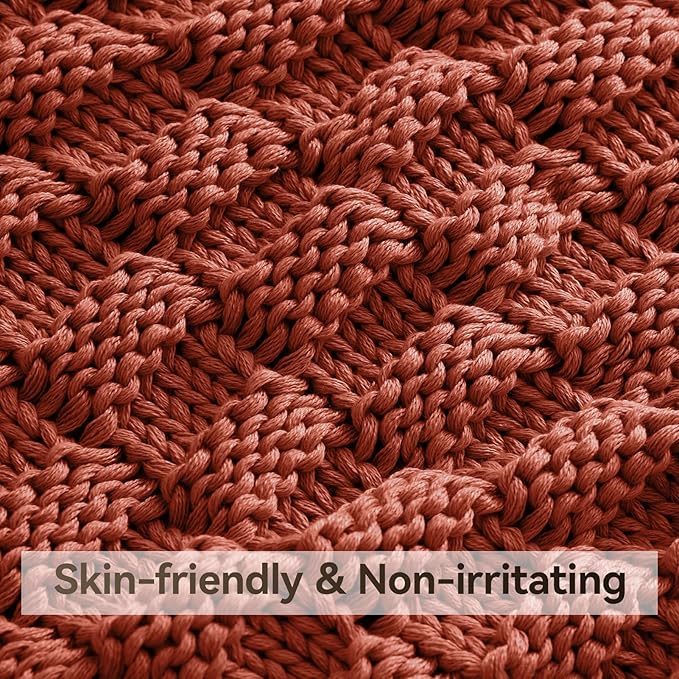 Knitted Weighted Blanket Adult, No Beads Heavy Blanket 60” x 80'' 12lbs - Image 4