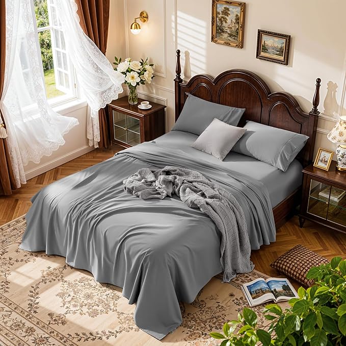 LBRO2M 1000 Thread Count 100% Egyptian Cotton Sheets Set, King Size Bed Sheet 4 by LBRO2MBedding