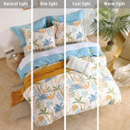 LEMIROE Tropical Coastal Blue Cotton Comforter King Size 3Pcs - Image 6
