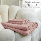 JELLYMONI Smokey Pink Duvet Cover Queen Size, Soft Breathable Seersucker Duvet - Image 6