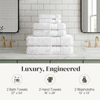 Modern Threads - Spun Loft 6-Piece 100% Combed Cotton Towel Set - Bath Towels - Image 7