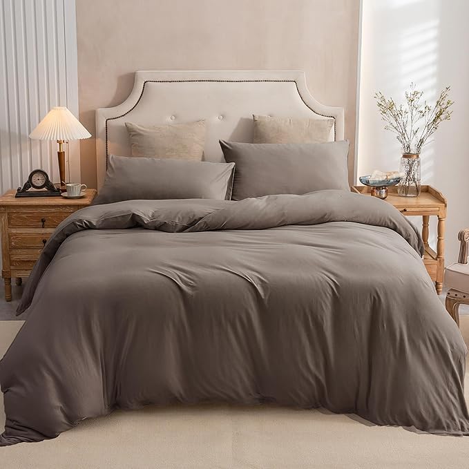 PURE ERA Jersey Knit Duvet Cover Set 100% T-Shirt Cotton Super Soft Comfy 2pc - Image 5