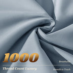 LBRO2M 100% Cotton Sheets Set Deep Pocket 19", 1000 Thread Count California - Image 4