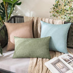 MIULEE Pack of 2 Decorative Outdoor Solid Waterproof Throw Pillow Covers Spring - Image 5