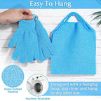 Anezus Exfoliating Back Scrubber Bath Gloves Set, Exfoliating Shower Towel - Image 5