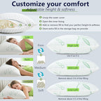 Shredded Memory Foam Pillow, Cooling Pillow King Size 1 Pack Adjustable Firm - Image 3