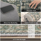 Washable 2x3 Entryway Rug, Boho Non-Slip Door Mat Vintage Distress Small Rugs - Image 5