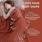 Knitted Weighted Blanket for Adult, No Beads Heavy Blanket 50” x 60'' 7lbs - Image 3