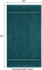 Cotton Craft Ultra Soft 4 Pack Oversized Extra Large Bath Towels 30x54 Teal - Image 2