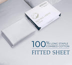 Royale Linen 400 Thread Count 100% American Grown Cotton Fitted Sheet Twin Size - Image 9