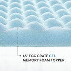 Best Price Mattress 1.5 Inch Egg Crate Memory Foam Mattress Topper, Cooling Gel - Image 8