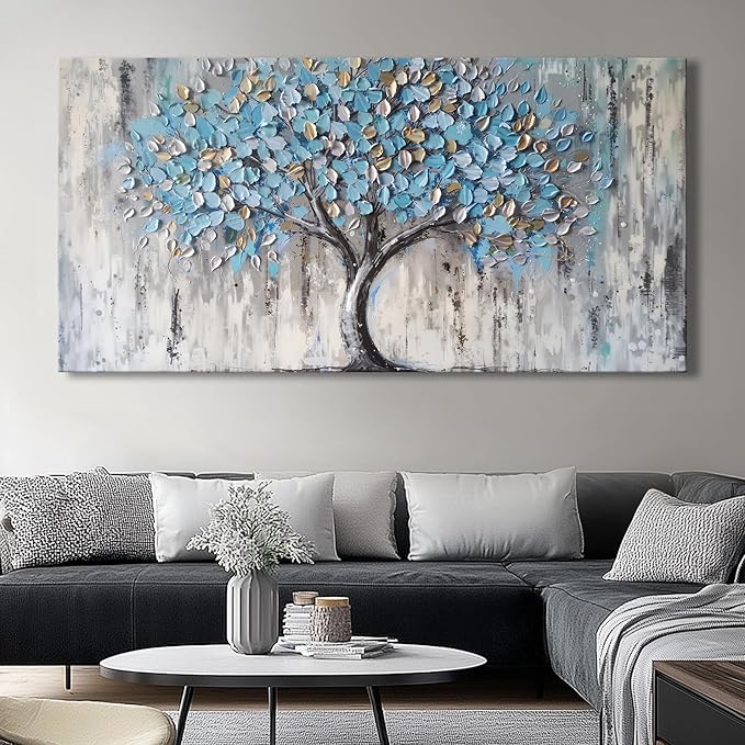 Blue Tree Canvas Wall Art - Image 8
