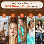 LBRO2M 1000 Thread Count 100% Egyptian Cotton Sheets Set Twin XL, 3 Piece Sets - Image 4